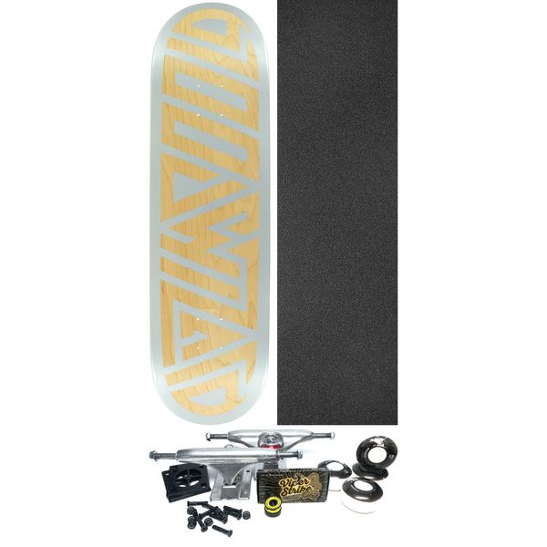 Blood Wizard Skateboards Future Wasteland Silver / Natural Skateboard Deck - 8.5" x 31.875" - Complete Skateboard Bundle